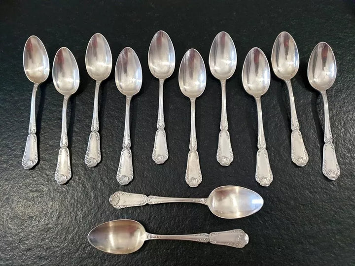 ピュイフォルカ製 純銀テーブルスプーン 12本セット ポンパドールモデル