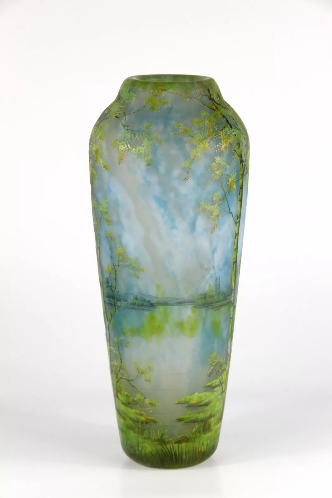 ドーム兄弟（ドームナンシー）山脈と川の風景が描かれた花瓶