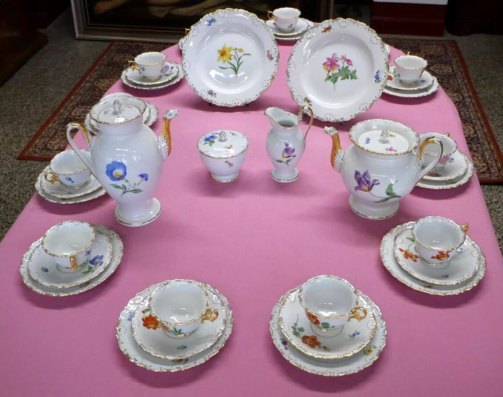 マイセン食器/カップ カラフルな花柄のコーヒー＆ティーセット エッグ