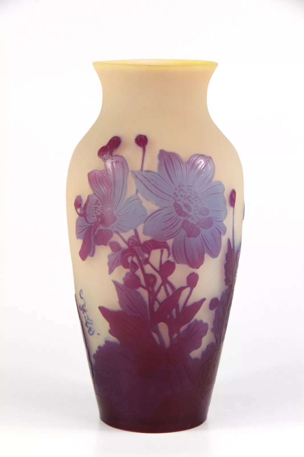 ドーム フランス クリスタル 花瓶 花器 新品 アネモネ パープル 希少 ドーム フランス クリスタル 花瓶 花器 新品 アネモネ パープル 希少