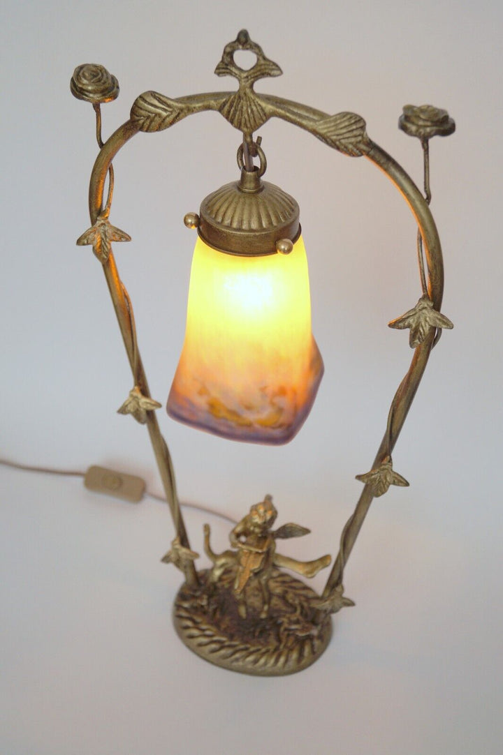 ミューラー兄弟 アールヌーボー調テーブルランプ「フィドラーズ・ガーデン」