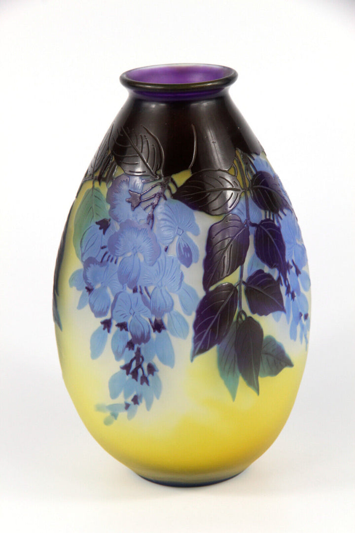 エミールガレ 藤の花が描かれた花瓶 アールヌーボー 1925年頃の作品