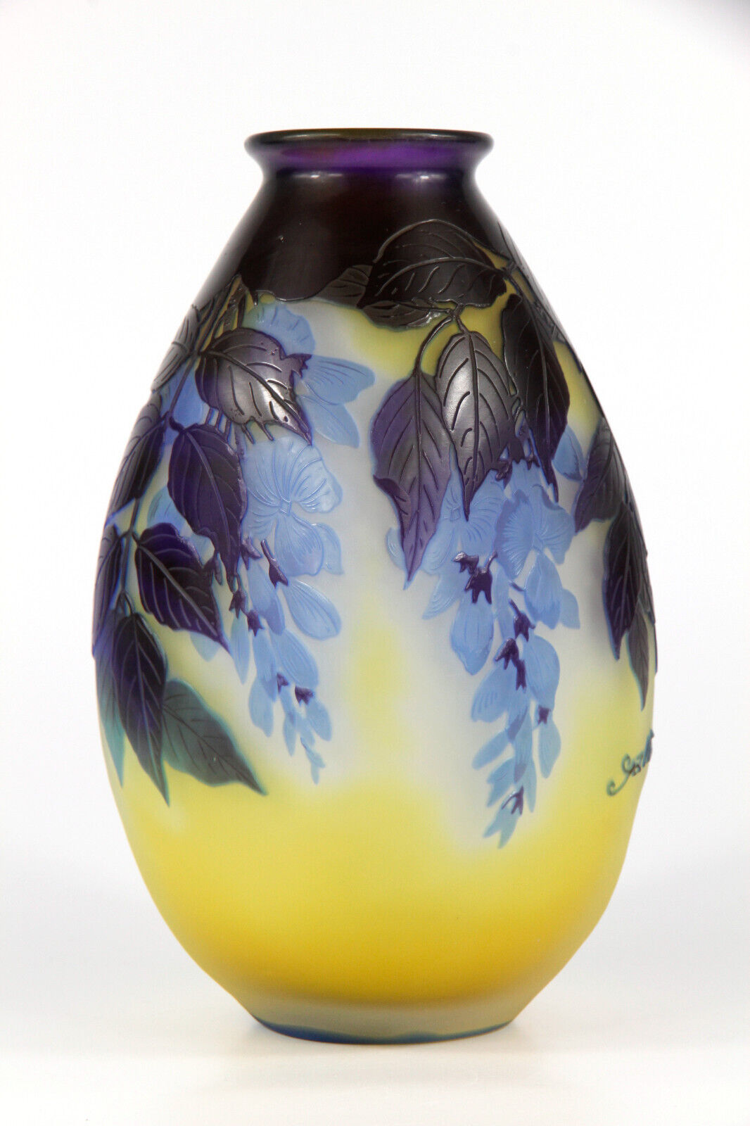 エミールガレ 藤の花が描かれた花瓶 アールヌーボー 1925年頃の