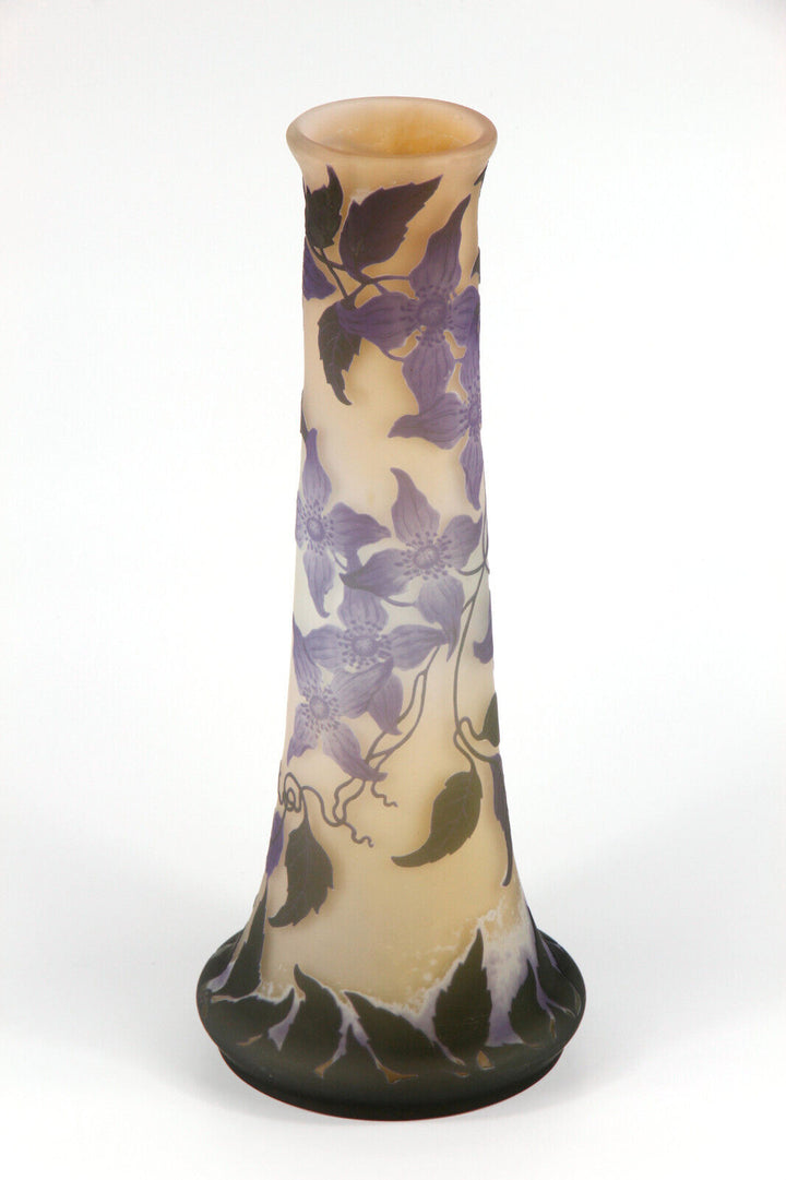 エミール・ガレ エミール・ガレ クレマチス柄花瓶 クレマチス柄花瓶
