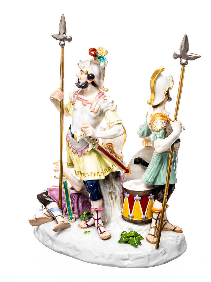 マイセン人形「フィギュア」ローマ戦士の群像 J.J.ケンドラー作 一級品 1850-1924年