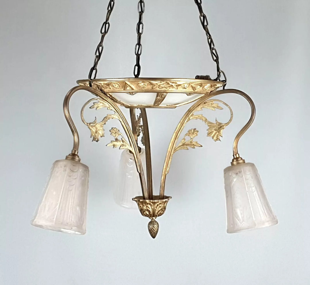 ミューラー兄弟 金メッキブロンズ製シャンデリア