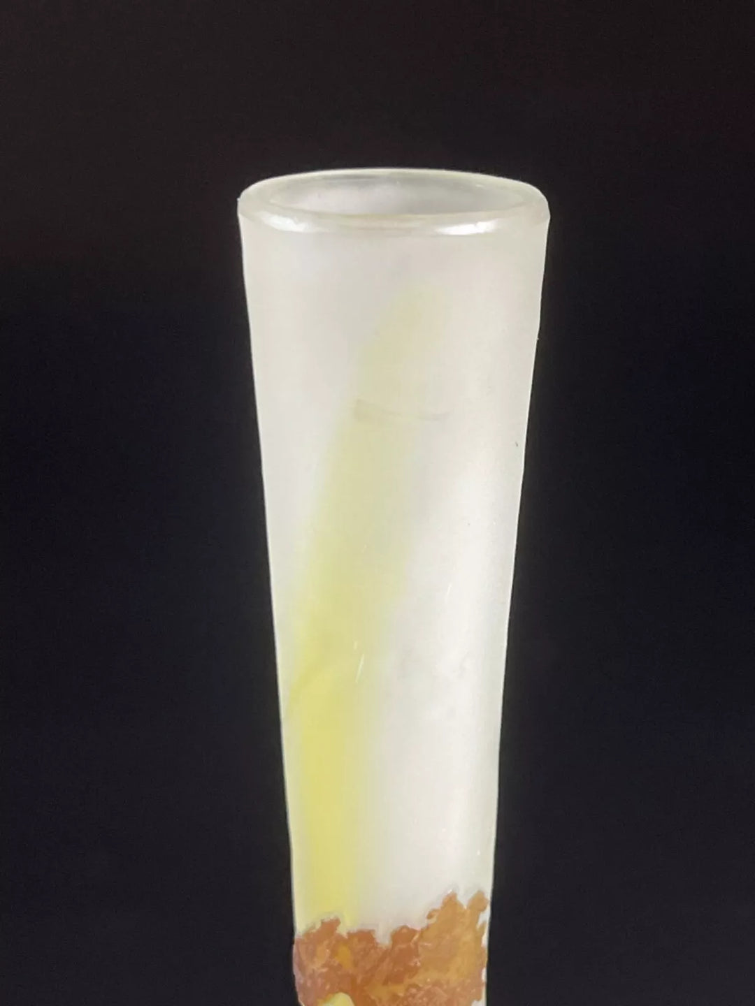 エミールガレ 山と湖の風景が描かれた一輪挿し バンジョー型花瓶