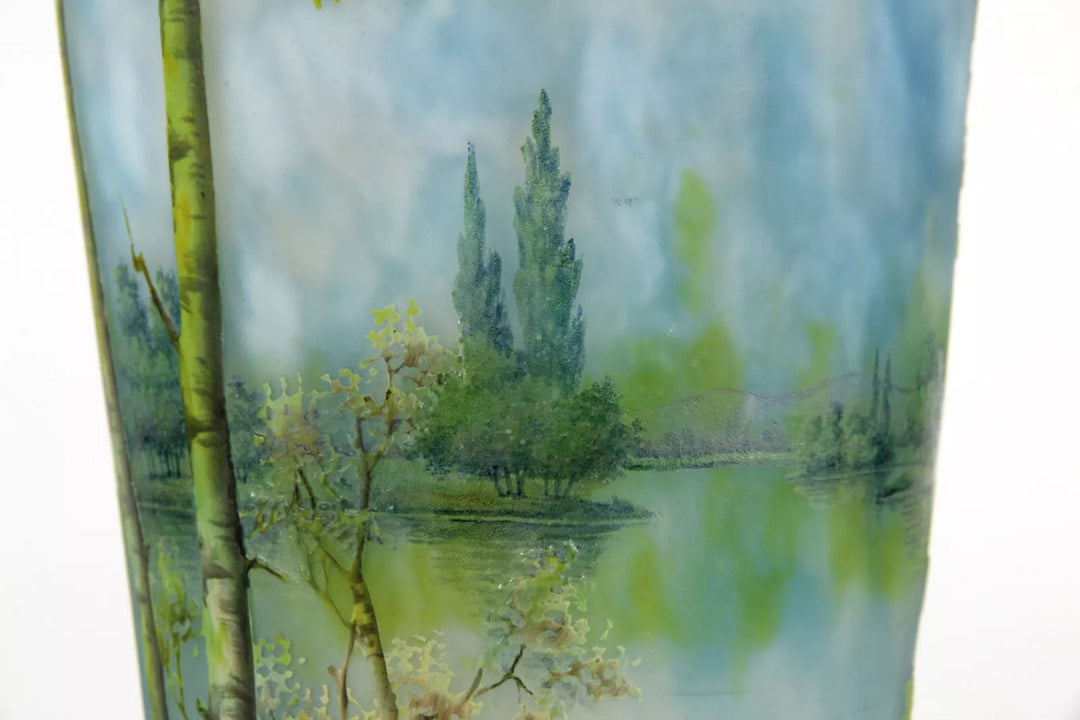 ドーム兄弟（ドームナンシー）山脈と川の風景が描かれた花瓶