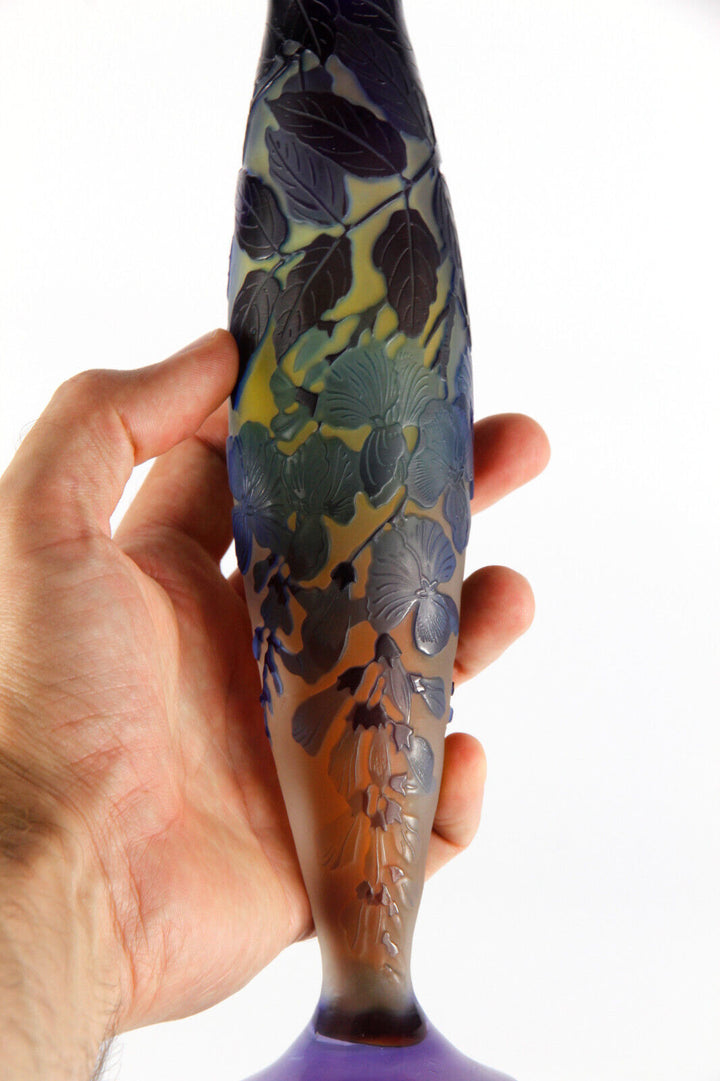 エミールガレ 藤の花が描かれた高級ラインの花瓶 アールヌーボー時代の作品