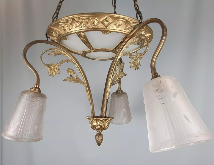 ミューラー兄弟 金メッキブロンズ製シャンデリア