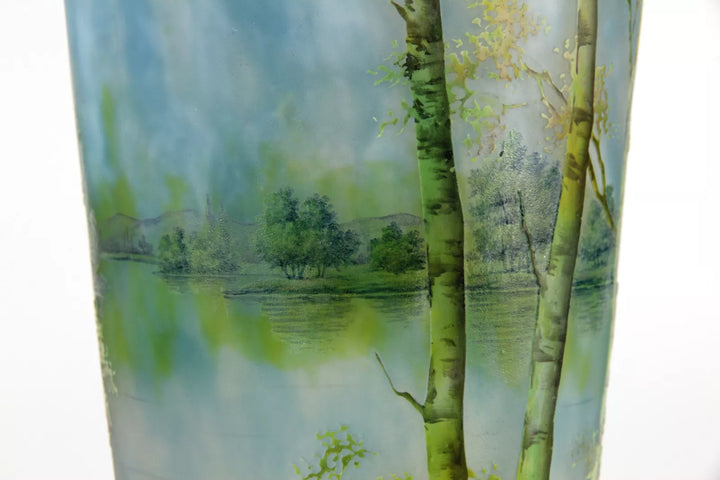 ドーム兄弟（ドームナンシー）山脈と川の風景が描かれた花瓶