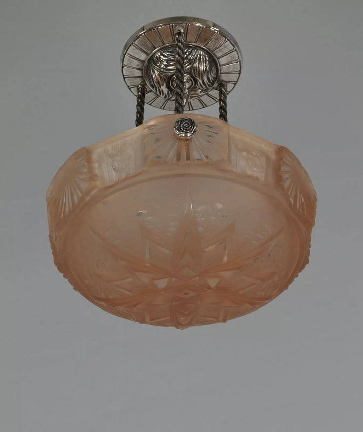 ミューラー兄弟&PETITOT フランス製アールデコペンダントシャンデリア（天井照明）1930年代