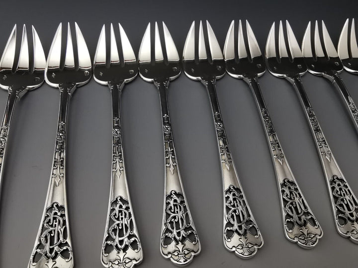 ピュイフォルカ シルバー オイスターフォーク6本セット フェール・ド・ランス モデル