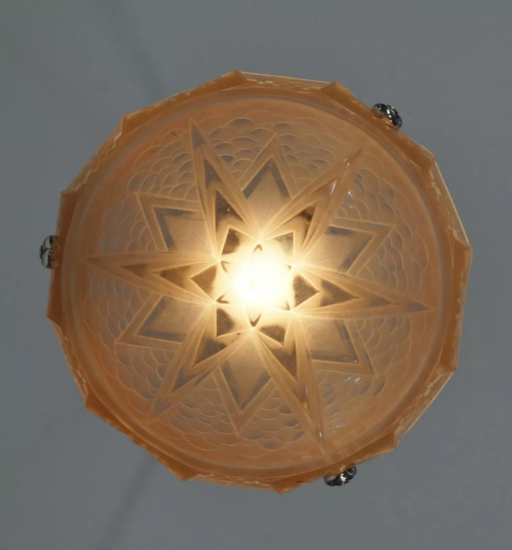 ミューラー兄弟&PETITOT フランス製アールデコペンダントシャンデリア（天井照明）1930年代