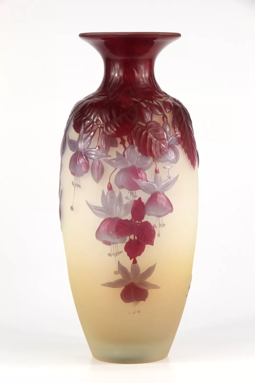 エミールガレ フクシアの花が描かれたスフレ技法の花瓶