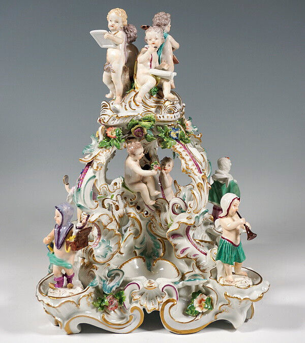 【美品】マイセン（人形）　アンティーク マイセン人形「フィギュア」キューピット ロココ調の飾り台 1750年代