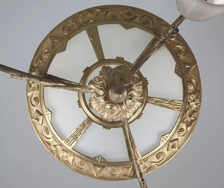 ミューラー兄弟 金メッキブロンズ製シャンデリア