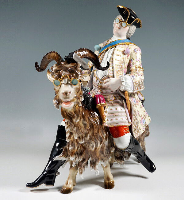 マイセン Meissen 一級品 ケンドラー ヤギに乗った陽気な仕立て屋さん マイセン Meissen 一級品 ケンドラー ヤギに乗った陽気な