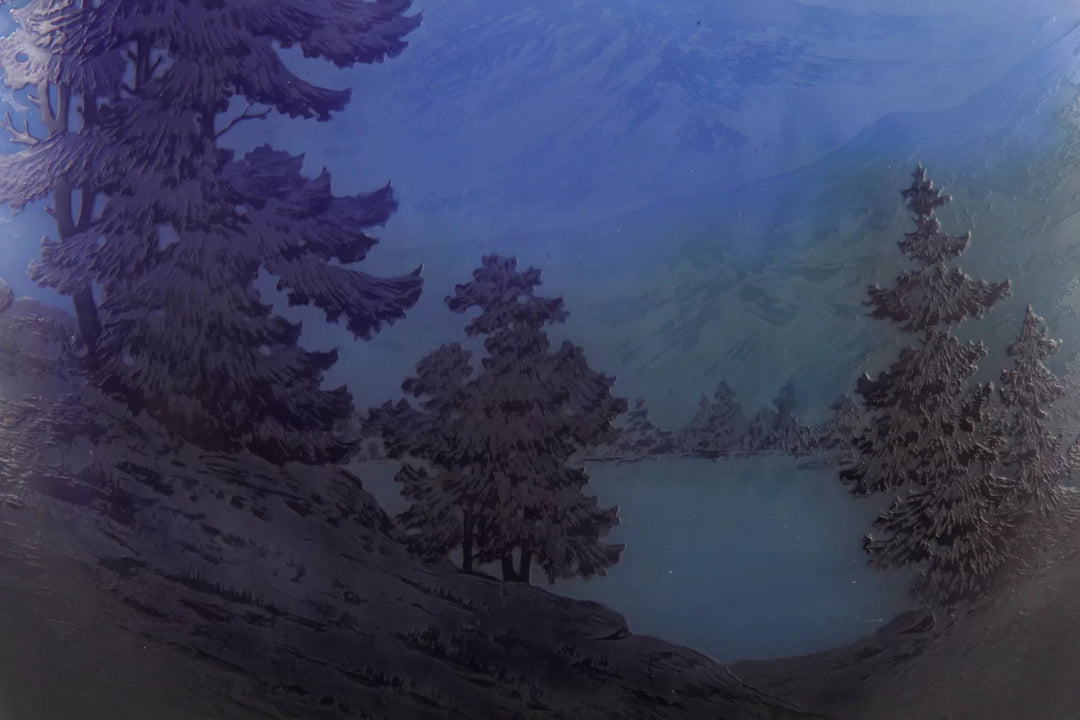 エミールガレ アルプスの湖と風景が描かれた花瓶 「Les Alps」