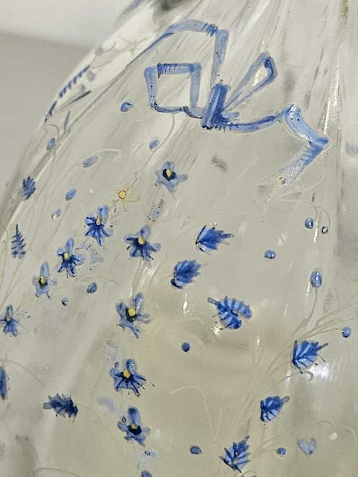 エミールガレ 初期作品エナメルガラスを使ったトンボと勿忘草の花のクリスタル花瓶