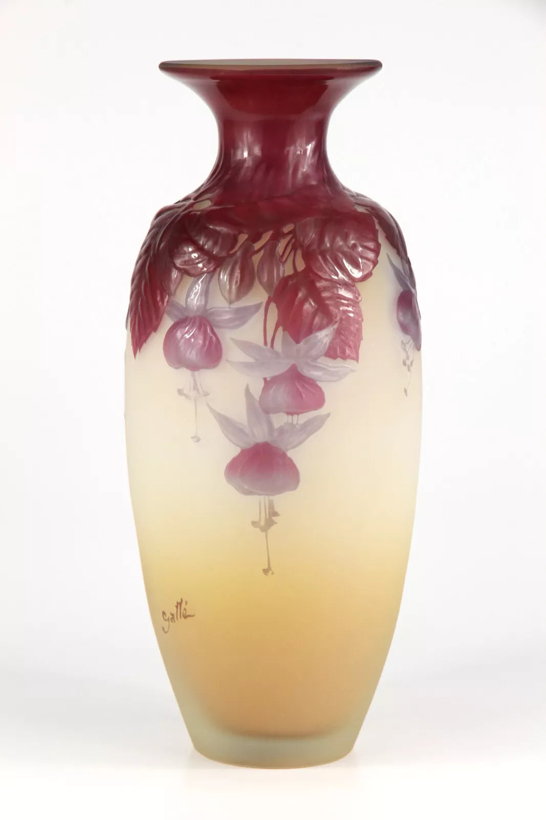 エミールガレ フクシアの花が描かれたスフレ技法の花瓶