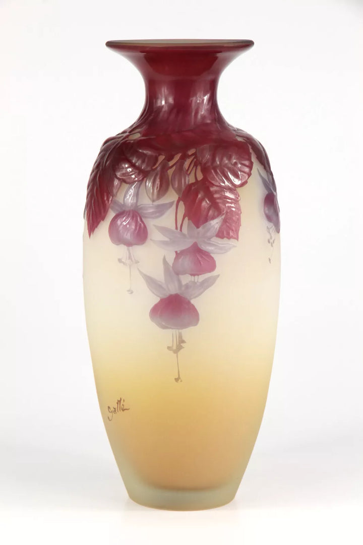 エミールガレ フクシアの花が描かれたスフレ技法の花瓶