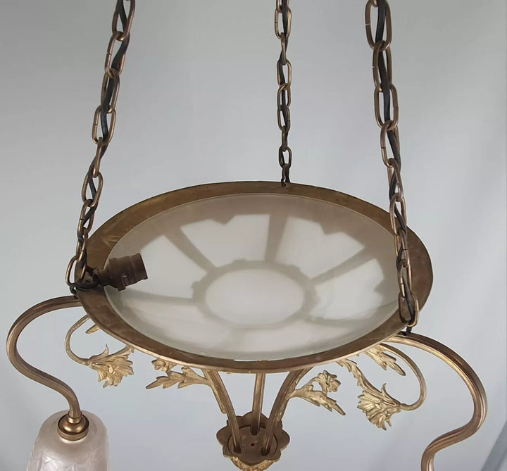 ミューラー兄弟 金メッキブロンズ製シャンデリア