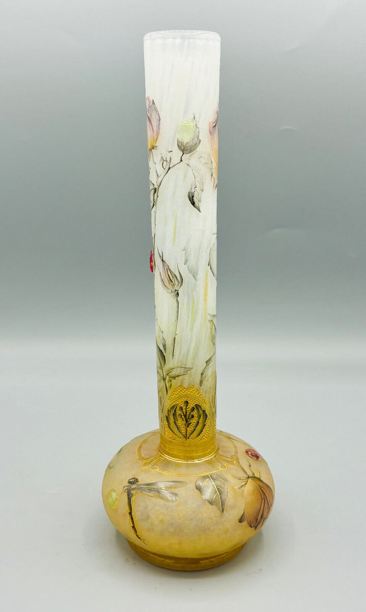 ドーム兄弟（ドームナンシー）バラとトンボが描かれた花瓶