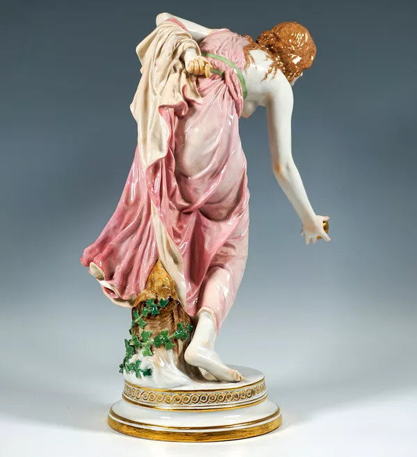 マイセン人形 フィギュリン「ピンクのドレスのボールプレーヤー