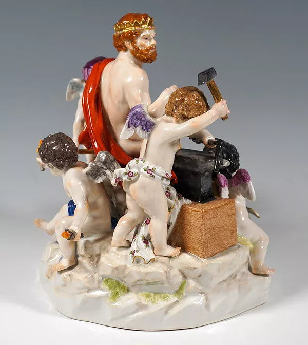 マイセン フィギュアリン マイセン人形 フィギュリン「火の寓意像」 – アンティーク