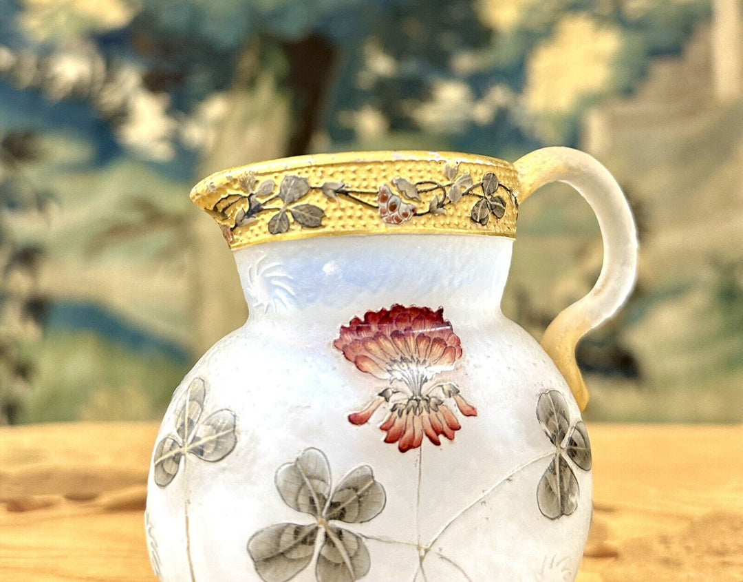 ドーム兄弟（ドームナンシー） 蓮華の花とクローバーの水差し　アールヌーボー時代