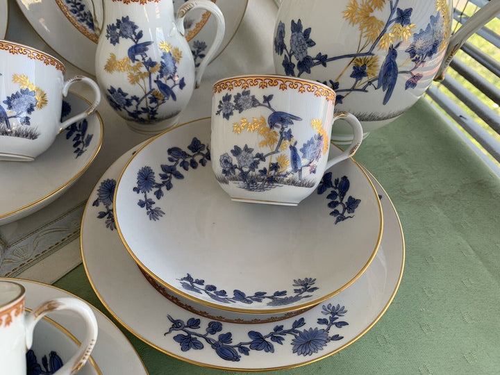 マイセン食器（古マイセン）鳥の絵と牡丹の花のコーヒーカップセット