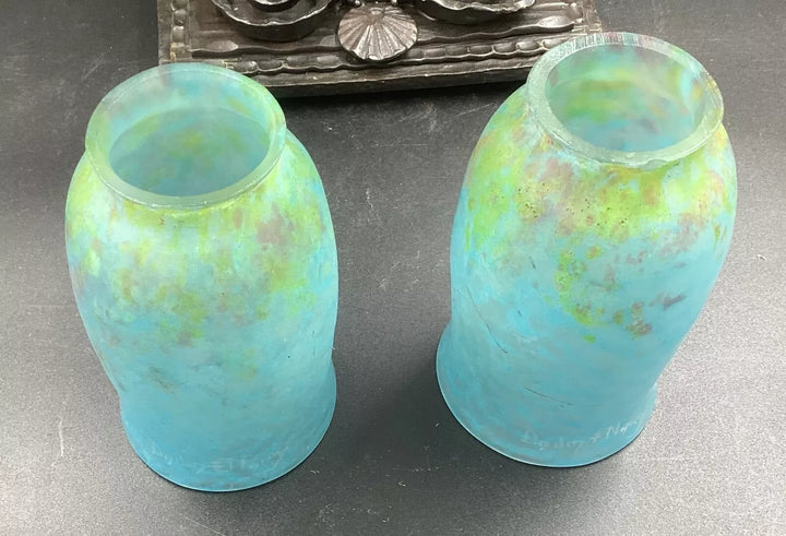 ドーム兄弟(ドームナンシー) チューリップのダブルテーブルランプ  アールヌーボー時代の作品