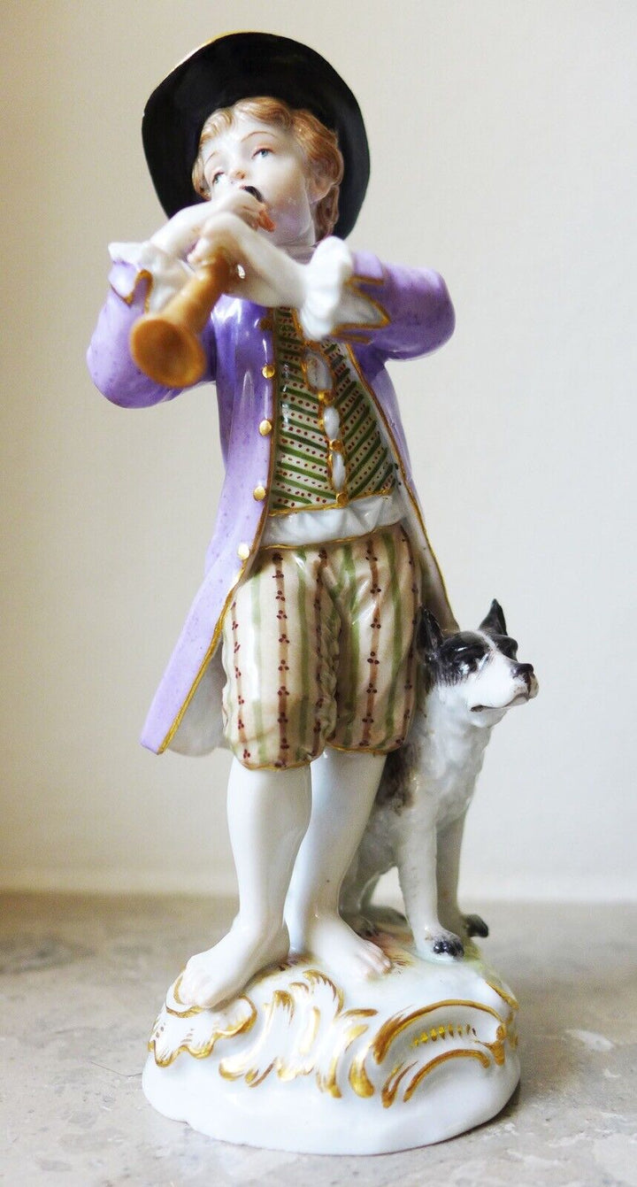マイセン 人形 （フィギュア）「犬を連れた笛吹き」 1900年頃 1級品