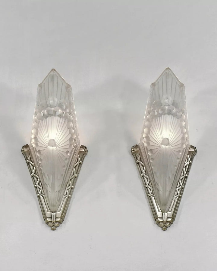 シュナイダー兄弟 フランス製 1930年 アールデコ ウォールランプ（ペア）