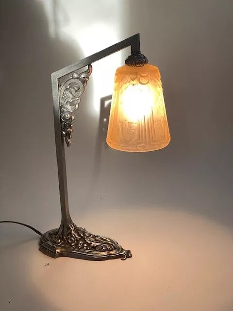 ミューラー兄弟 ニッケルメッキアールデコランプ