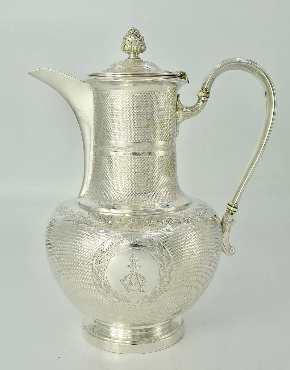 オディオ スターリングシルバー ティーポット ナポレオンIII様式