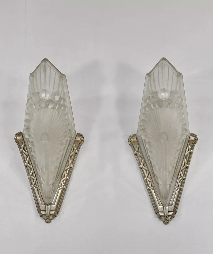 シュナイダー兄弟 フランス製 1930年 アールデコ ウォールランプ（ペア）