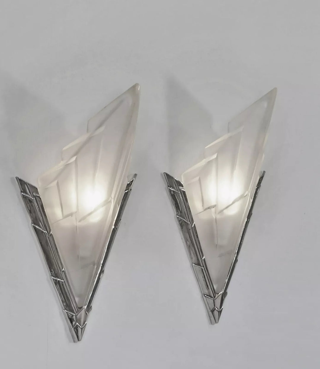 デュゲ＆ジャマン フランス製 アールデコ ウォールランプ（ペア）