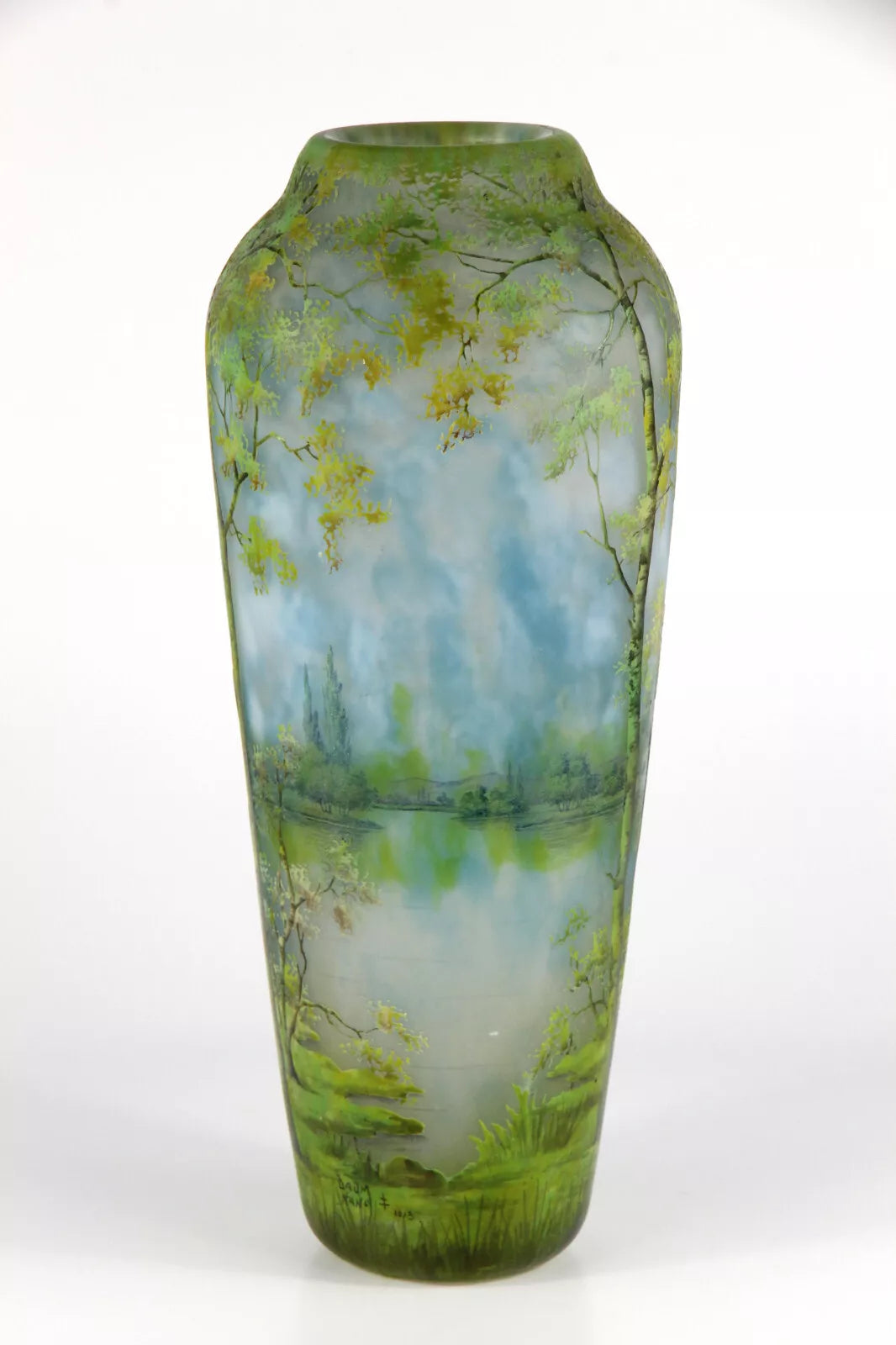 ドームナンシー グリーン 花瓶 ガラス突起 1920年代 本物保証 ドーム