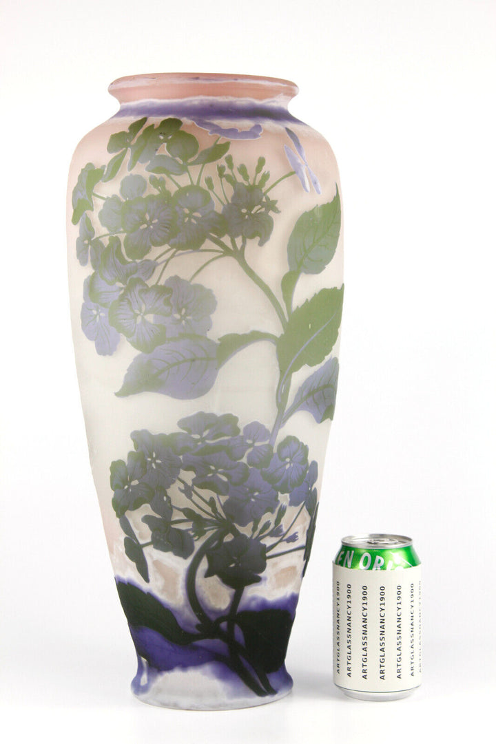 エミールガレ 紫陽花の花の花瓶 アールヌーヴォー時代のガラス作品