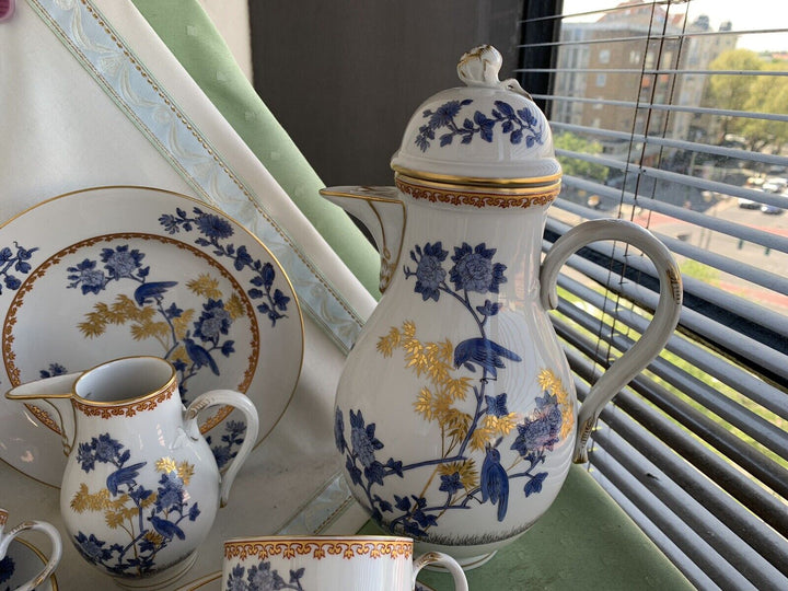 マイセン食器（古マイセン）鳥の絵と牡丹の花のコーヒーカップセット