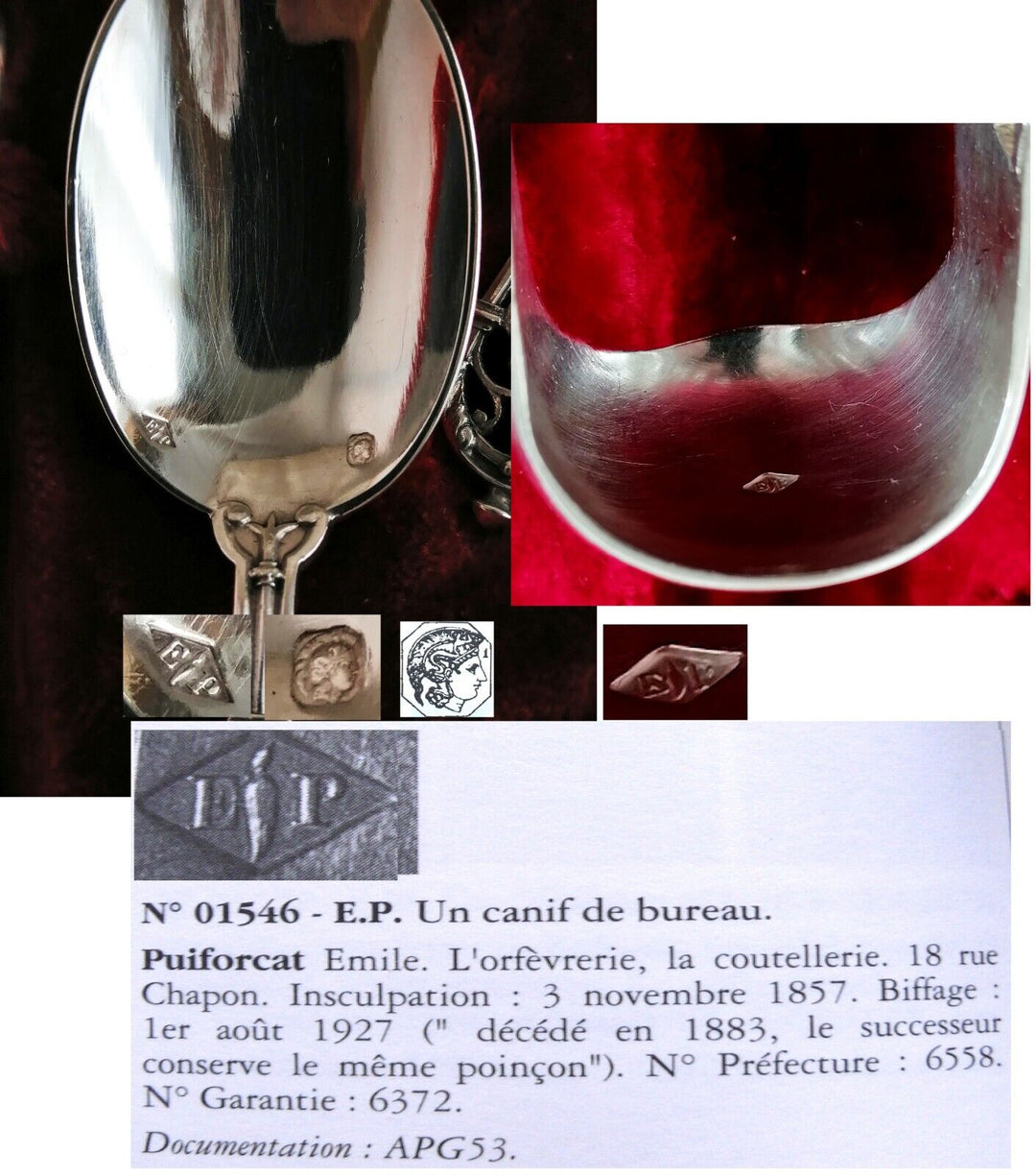 ピュイフォルカ フレンチ スターリングシルバー ゴシックルネッサンス フラットウェアセット