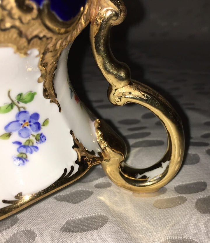 マイセン Bフォーム 華麗な花が描かれたコーヒーセット 21点 コバルト