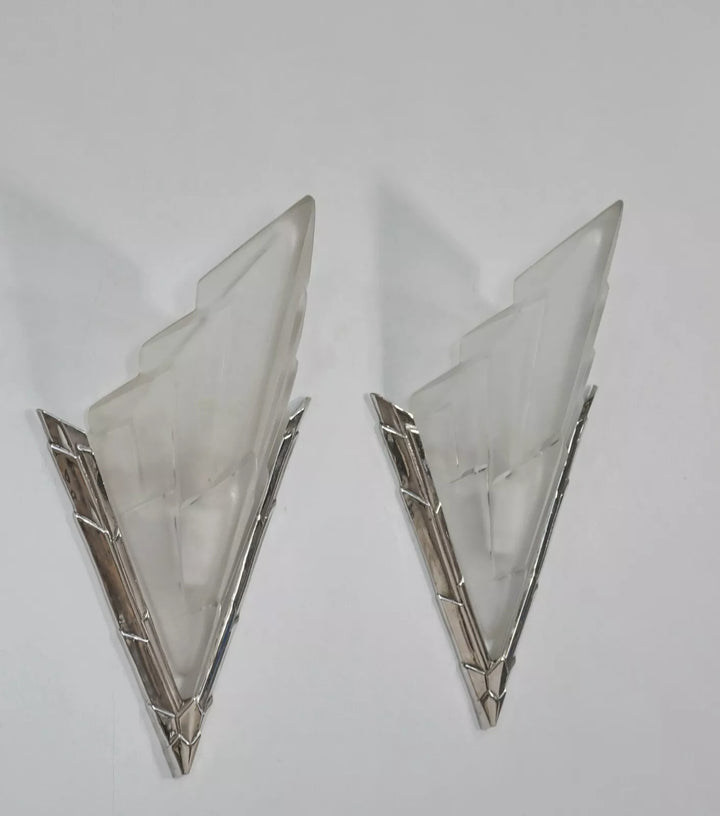 デュゲ＆ジャマン フランス製 アールデコ ウォールランプ（ペア）