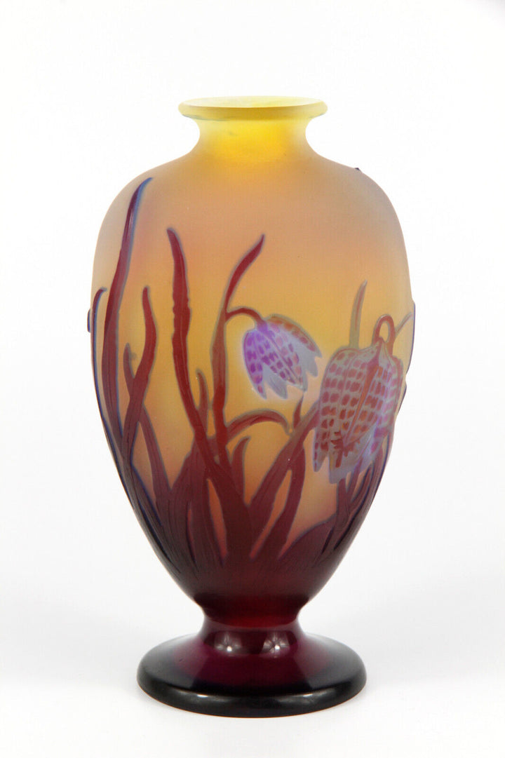 エミールガレ ヨウラクユリの花が描かれた花瓶 アールヌーボー期の作品