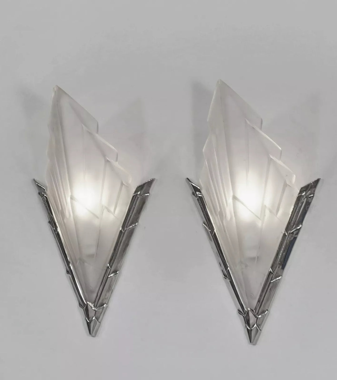 デュゲ＆ジャマン フランス製 アールデコ ウォールランプ（ペア）