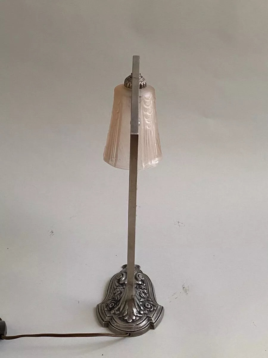 ミューラー兄弟 ニッケルメッキアールデコランプ