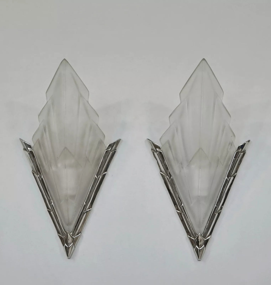 デュゲ＆ジャマン フランス製 アールデコ ウォールランプ（ペア）