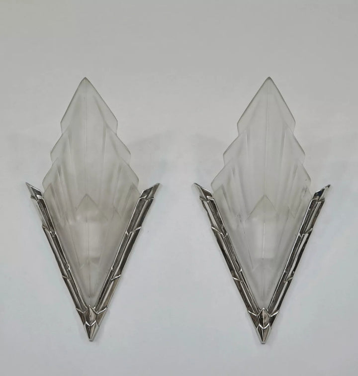 デュゲ＆ジャマン フランス製 アールデコ ウォールランプ（ペア）